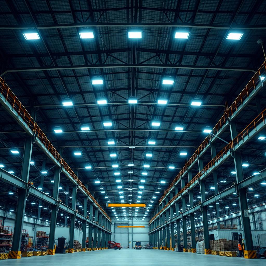 Aplicação de iluminação industrial